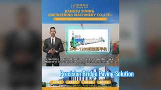 ব্রিজ ডেক পেভিং ডেমোর জন্য SMP-1200 কংক্রিট স্প্রেডার স্লিপফর্ম পেভার দেখুন
